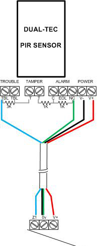 Honeywell Dual-tec Pir Wiring? - !!..DIY Installers ... eol resistor wiring diagram 